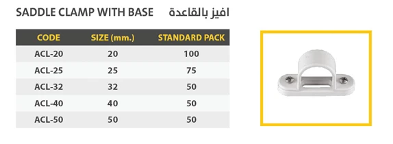 أفيز تثبيت UPVC بقاعدة