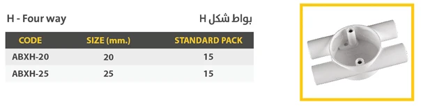 بواط UPVC شكل H